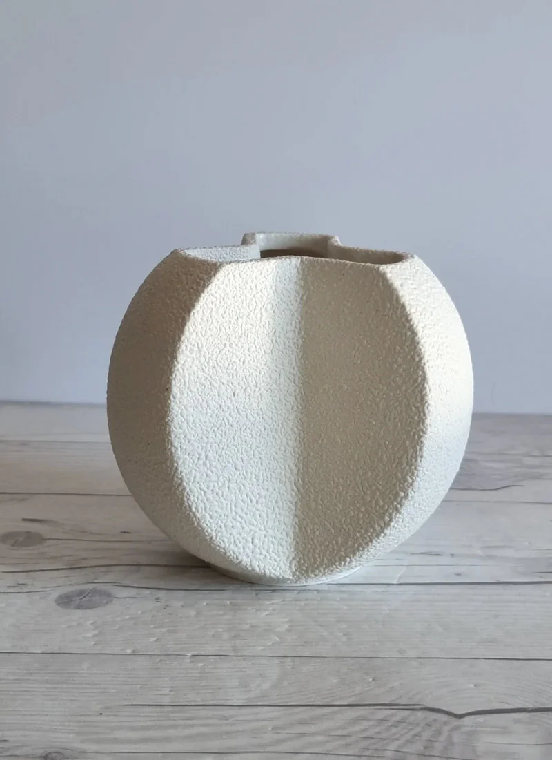Bertoncello Ceramiche Sasso Bianco Glaze, Modernist Sculptural Triparte Vase, 1960s-1970s