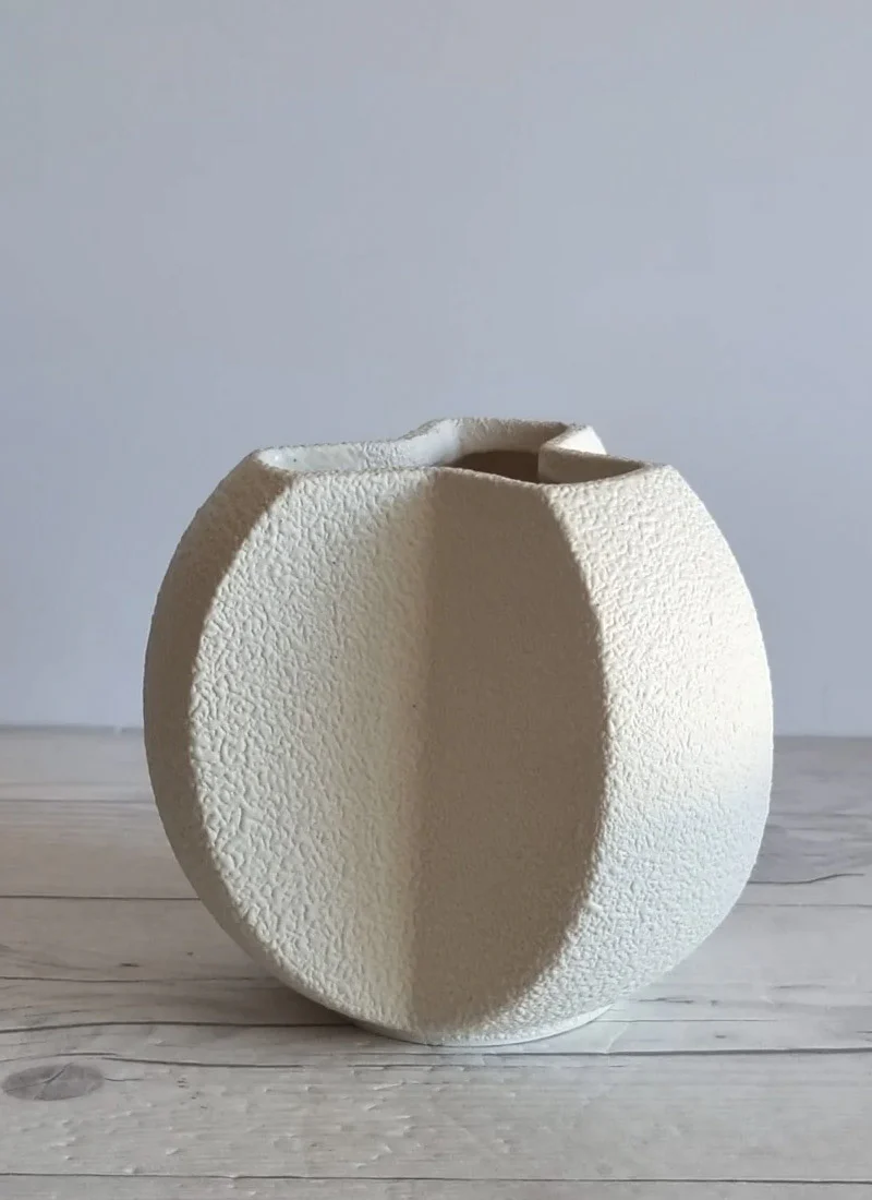 Bertoncello Ceramiche Sasso Bianco Glaze, Modernist Sculptural Triparte Vase, 1960s-1970s - Image 2