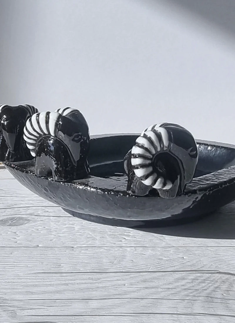 Hjordis Oldfors 1954-55 "Bockarna Bruse" Series Chamotte Dish - Image 2