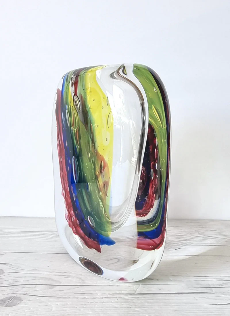 Luigi Onesto for Onesto Oball Postmodern Palette Abstract Sommerso Vase, 1980s - Image 2