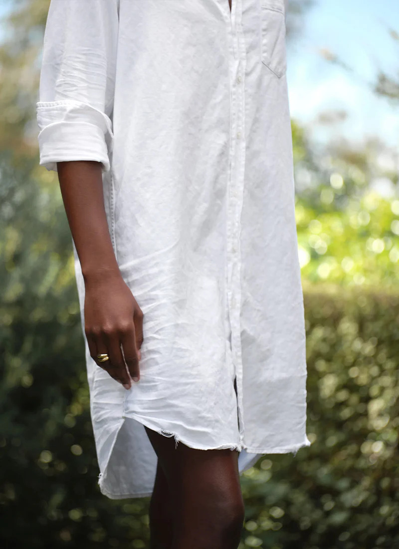 Mary White Denim Shirt Dress - Image 3