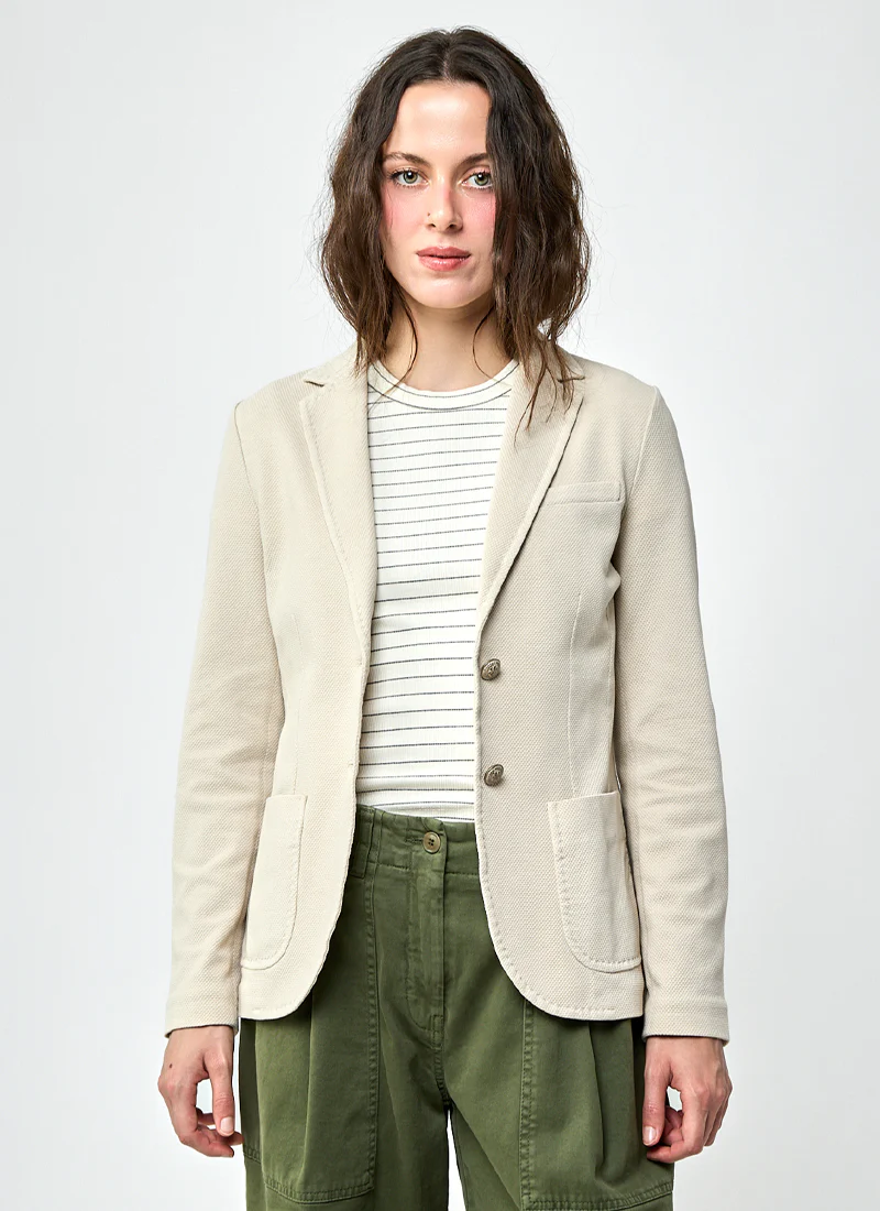 Oxford Garment Dyed 2 Button Pocket Slim Fit Blazer