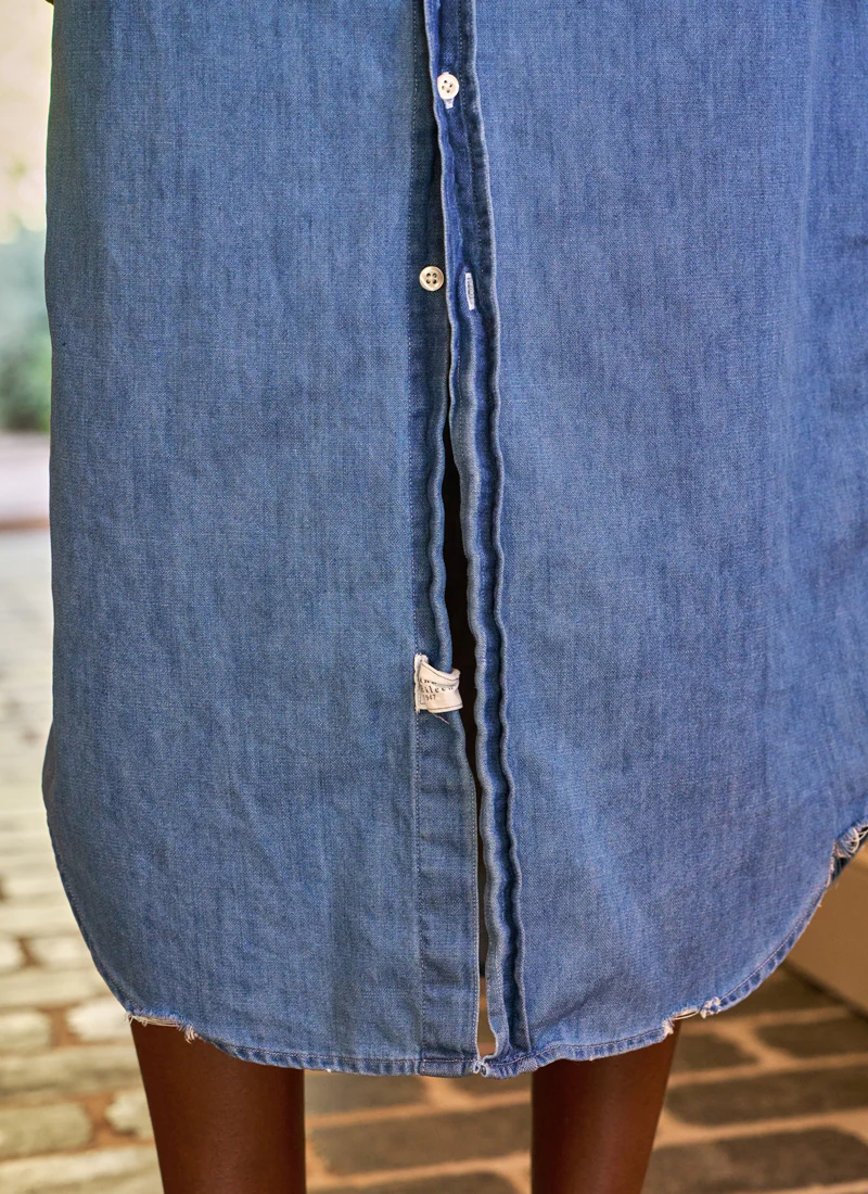 Rory Vintage Stonewashed Denim Maxi Shirtdress - Image 5