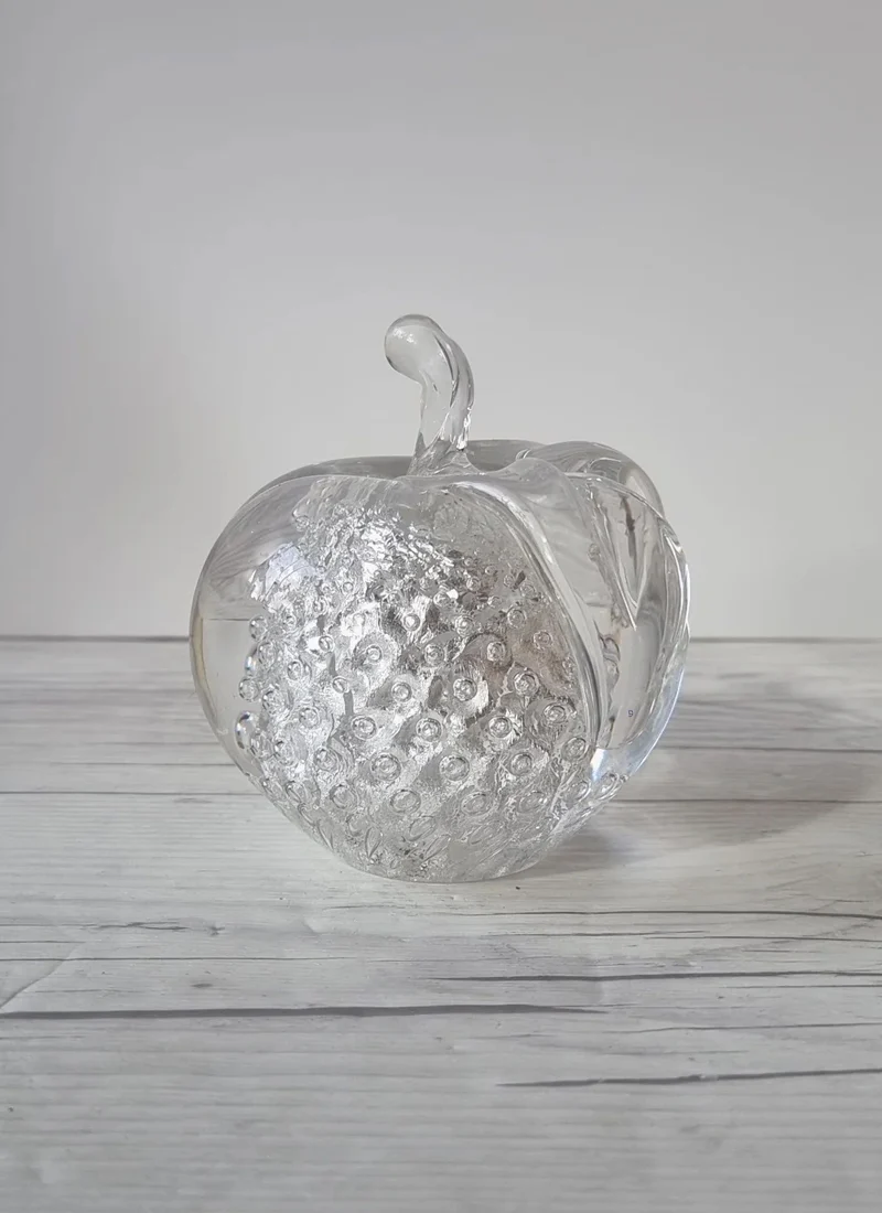 Fare Marcolin for FM Konstglas, Pure Silver Bullicante Art Crystal Apple, Sweden, 1960s - Image 2