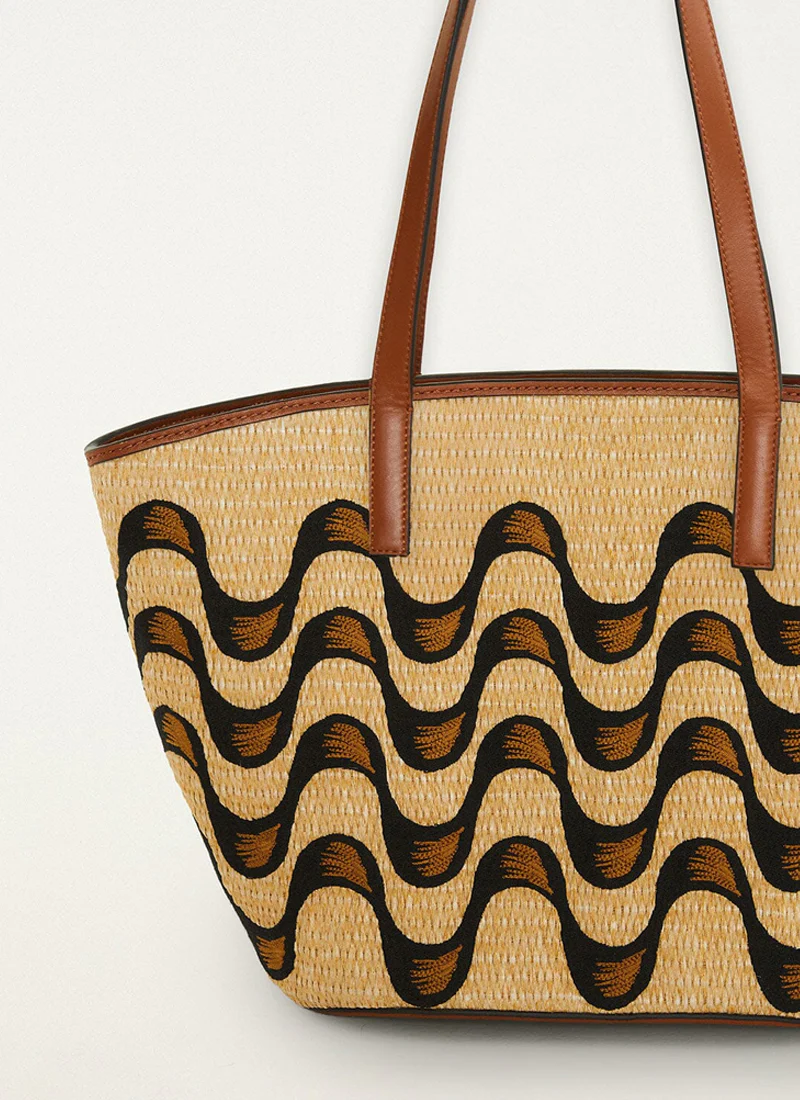 Raffia Basket Large Tote Bag - Image 2