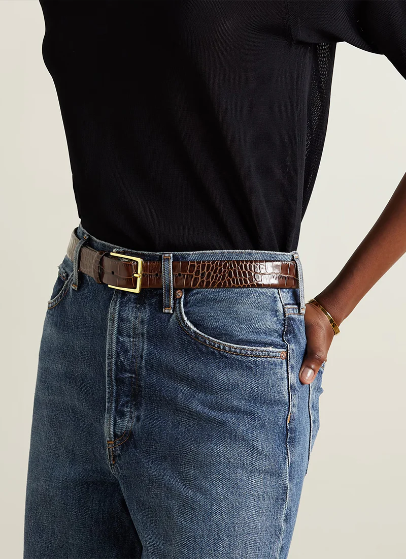 Kate Mock Croc Leather Belt - Image 2