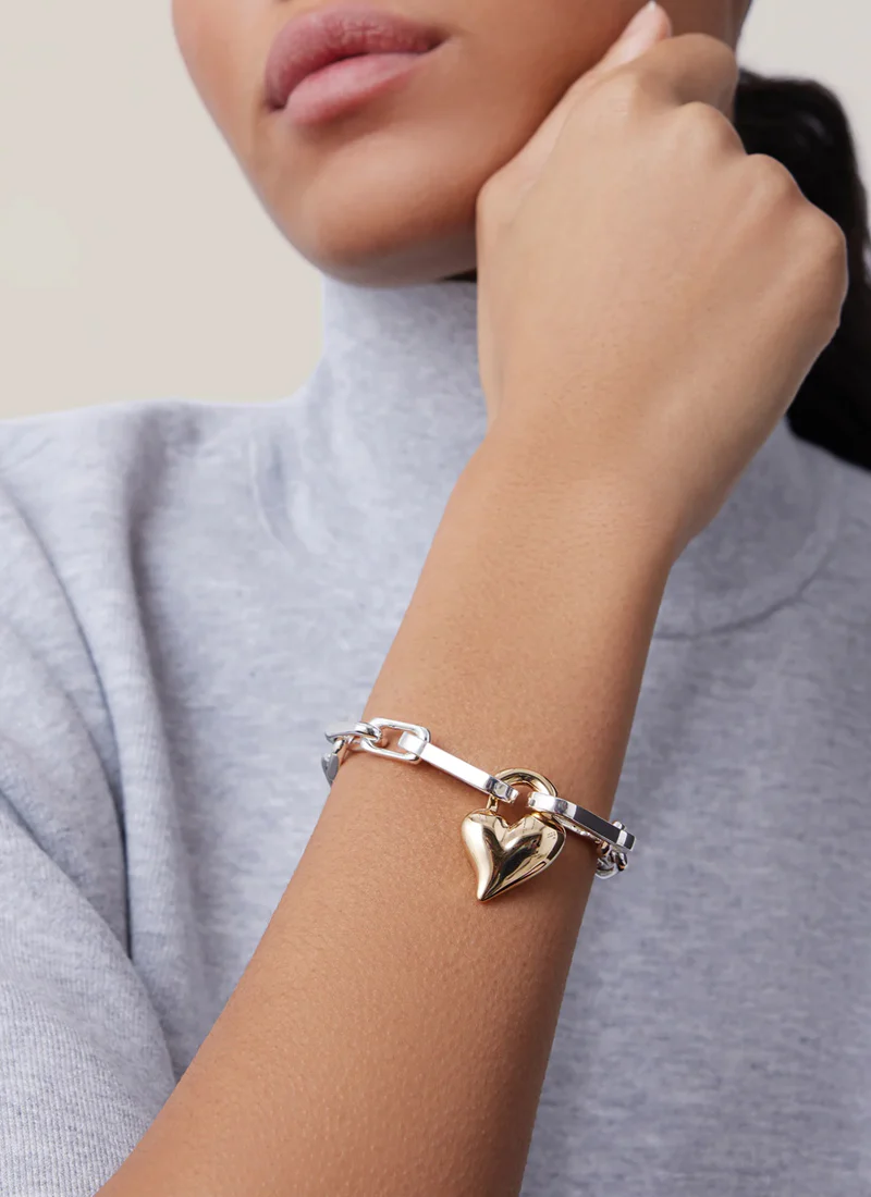 Padlock Heart Chain Bracelet - Image 2