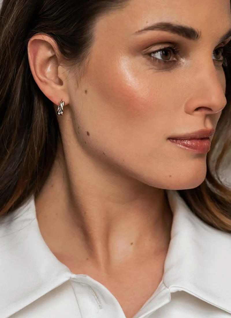 Stacked Bi Colour Earrings - Image 6