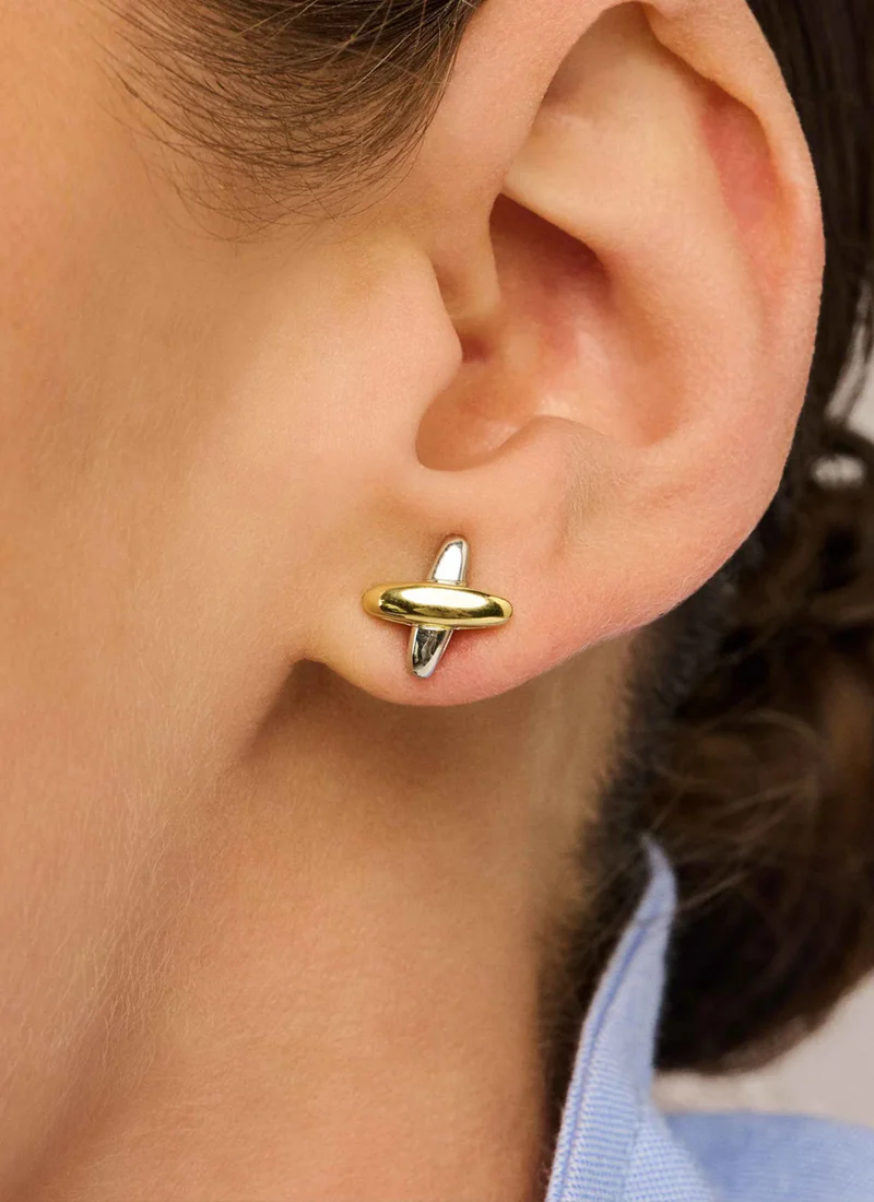 Cross Charm Studs - Image 4
