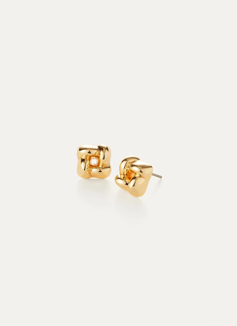 Mini Woven Square Earrings - Image 2