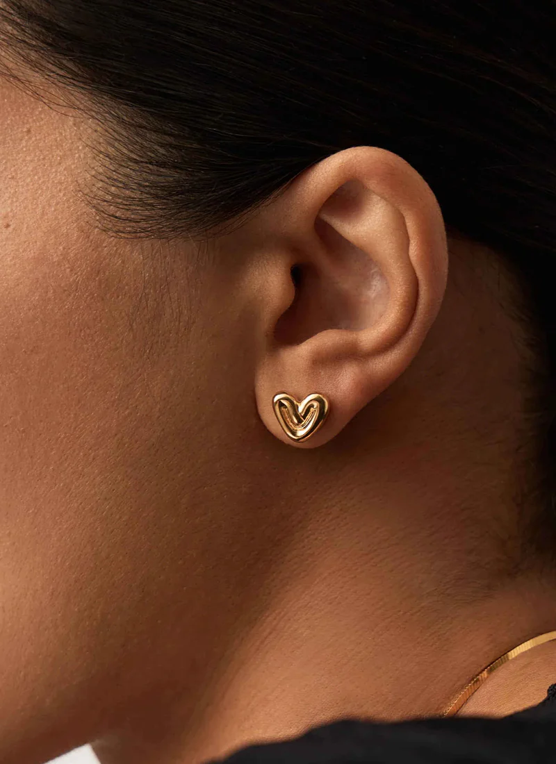 Puffy Heart Mini Stud Earrings