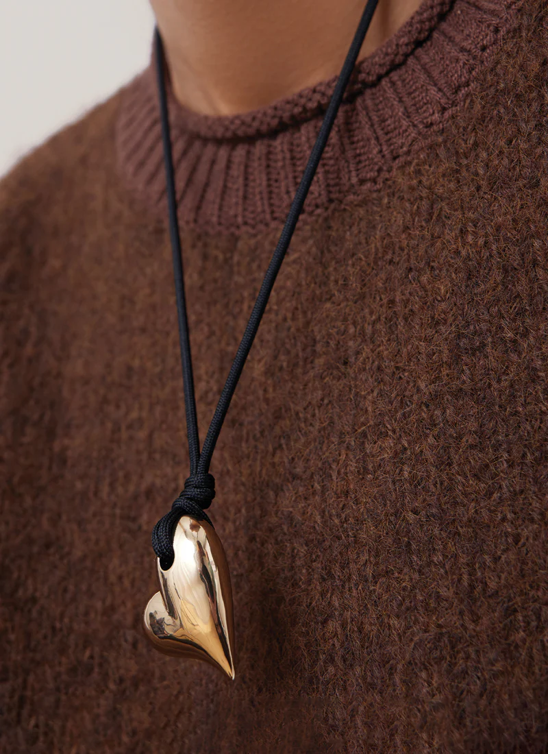 Art Heart On String Necklace