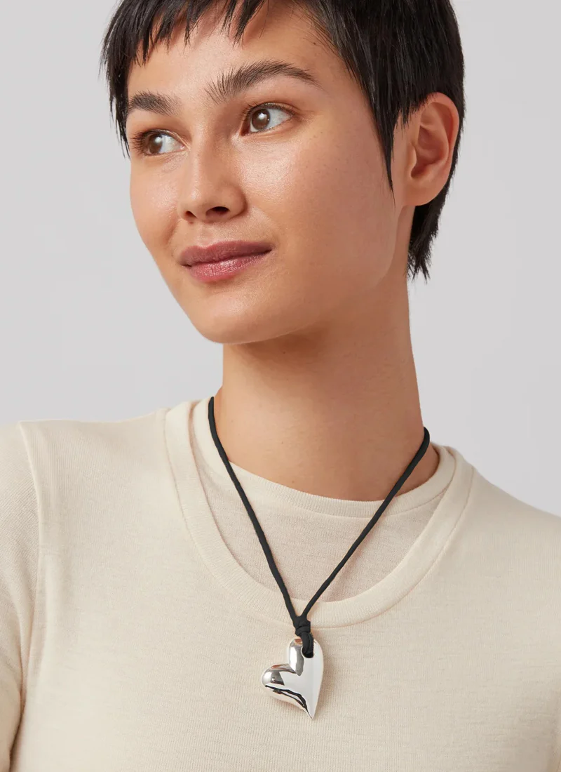 Art Heart On String Necklace