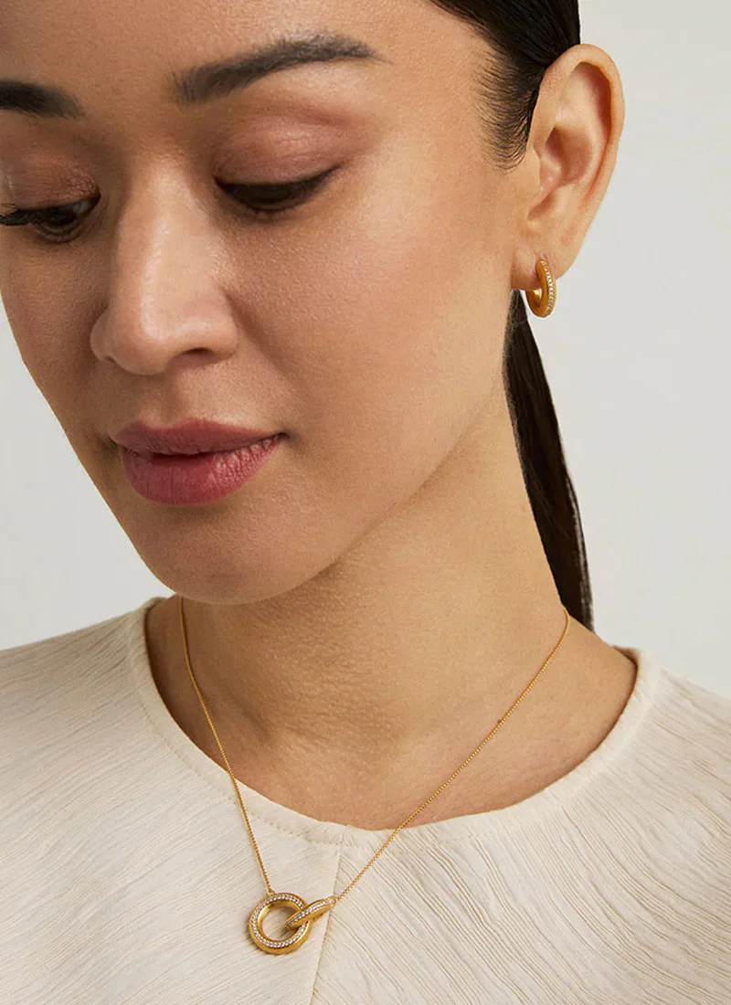 Colette Pave Hoop Pendant