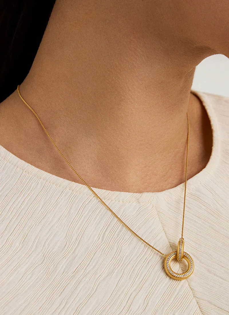 Colette Pave Hoop Pendant - Image 2