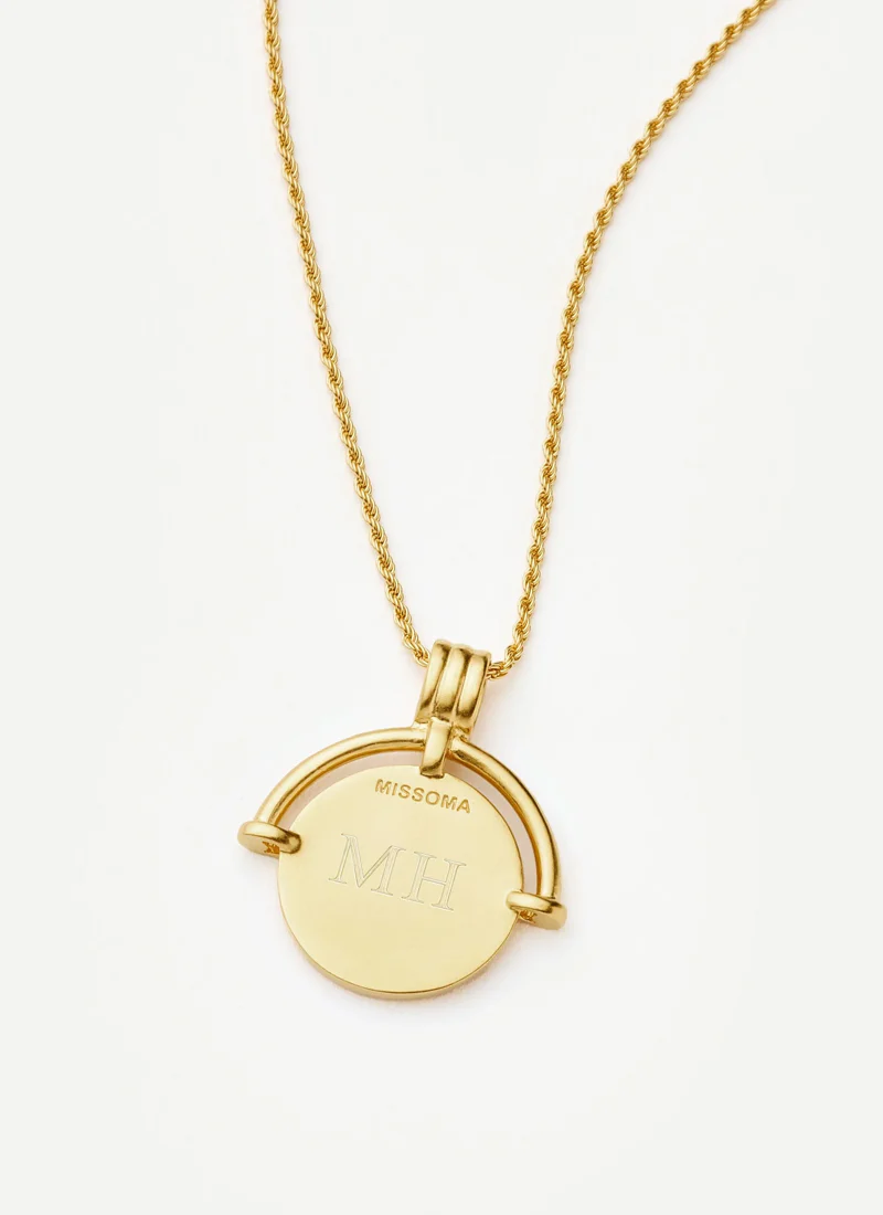 Lucy Williams Medium Engrave Roman Arc Coin Necklace - Image 5