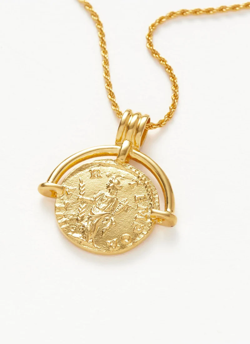 Lucy Williams Medium Engrave Roman Arc Coin Necklace - Image 6