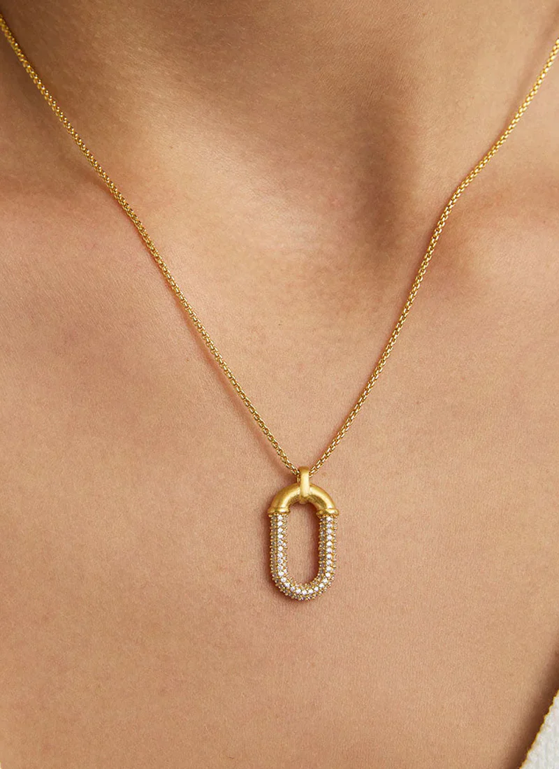 Solene Pavé Pendant Necklace - Image 2