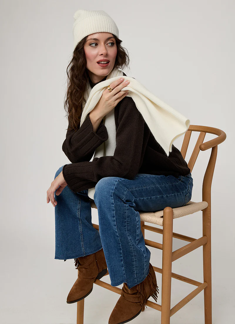 Cashmere Rib Knitted Scarf - Image 2