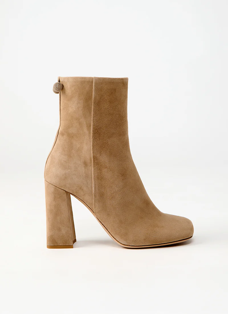 Stacked Heel Boot Suede