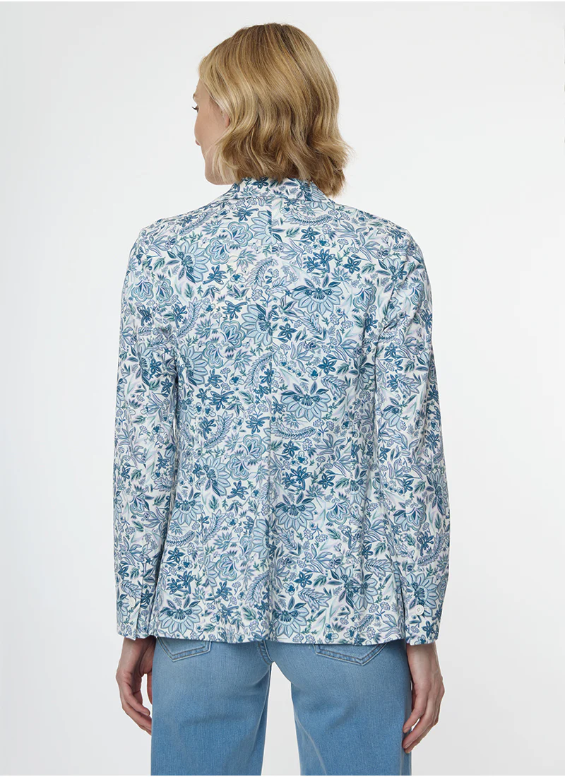 Fancy Flowers Long 1 Button Blazer - Image 2