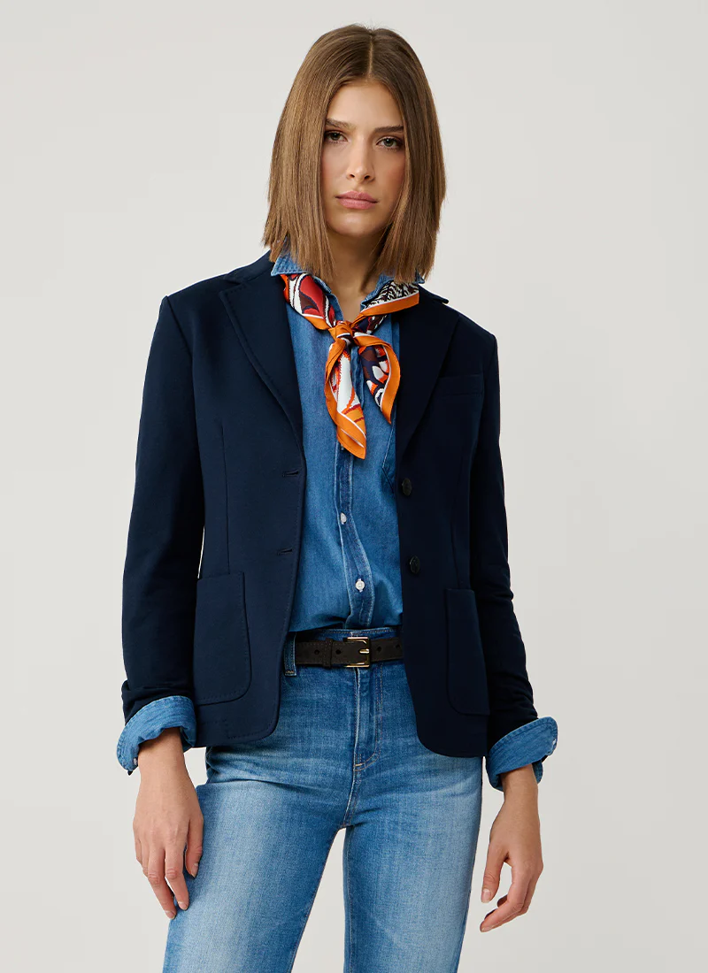 Fleece Light Dyed 2 Button Pocket Slim Fit Blazer