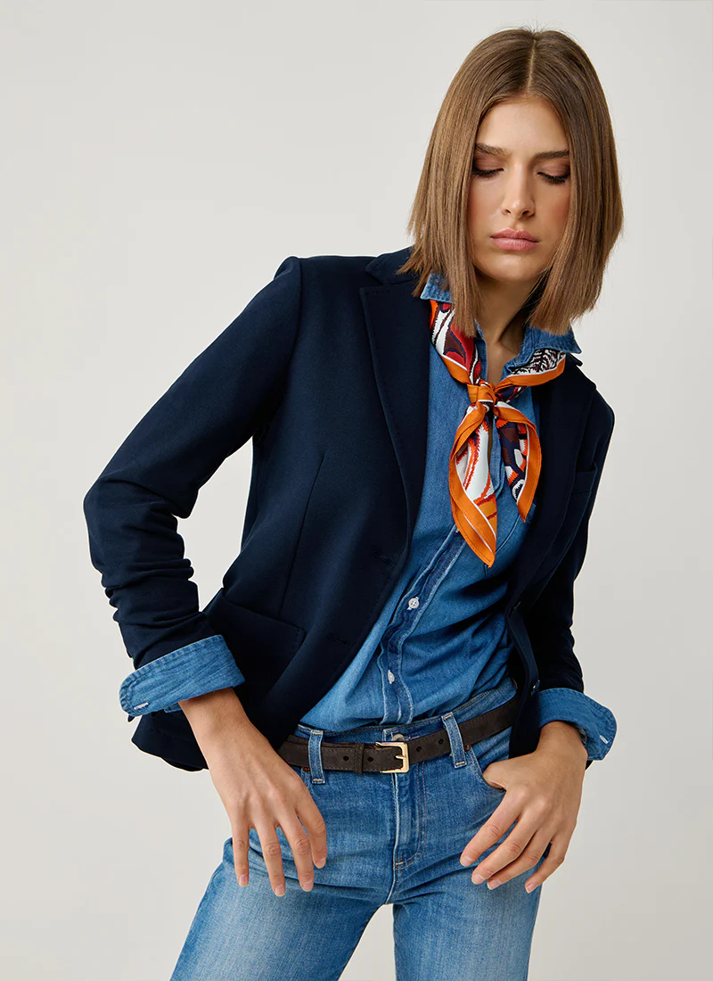 Fleece Light Dyed 2 Button Pocket Slim Fit Blazer - Image 3