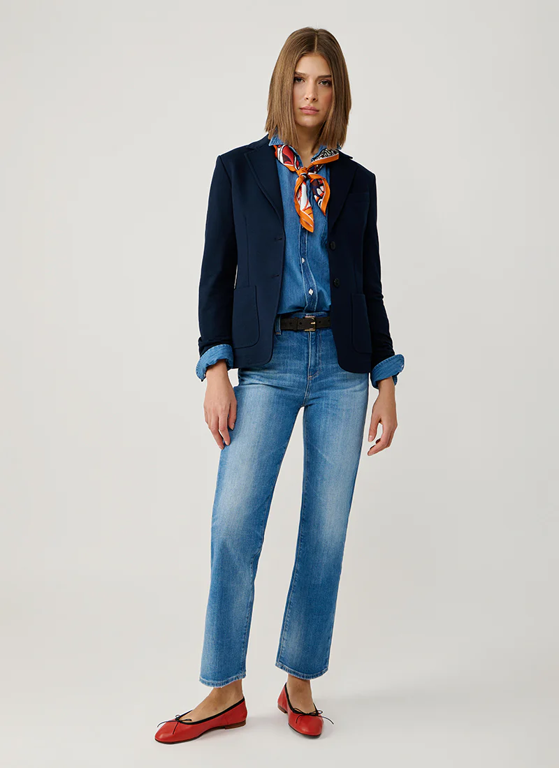 Fleece Light Dyed 2 Button Pocket Slim Fit Blazer - Image 7