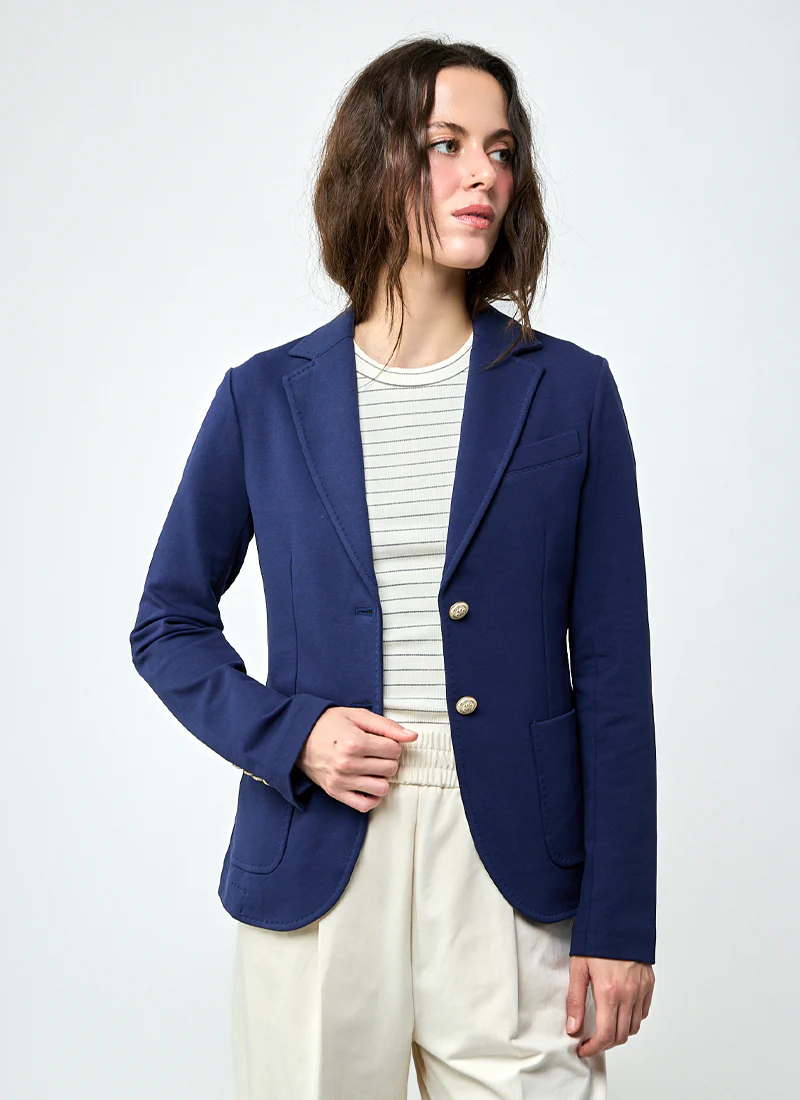 Giacca Cotton Felpa Slim Fit Short Blazer