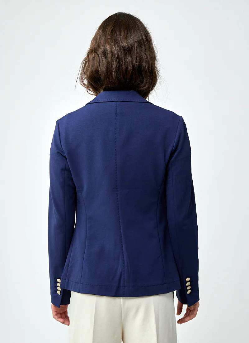 Giacca Cotton Felpa Slim Fit Short Blazer - Image 2