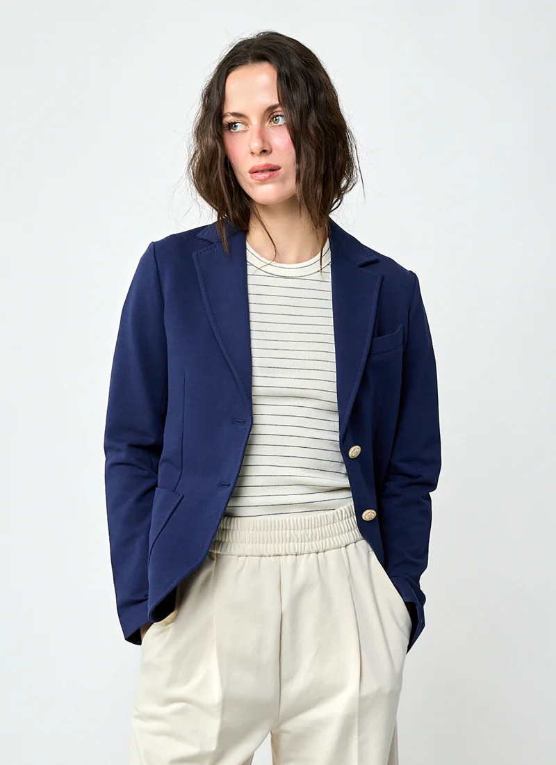 Giacca Cotton Felpa Slim Fit Short Blazer - Image 4