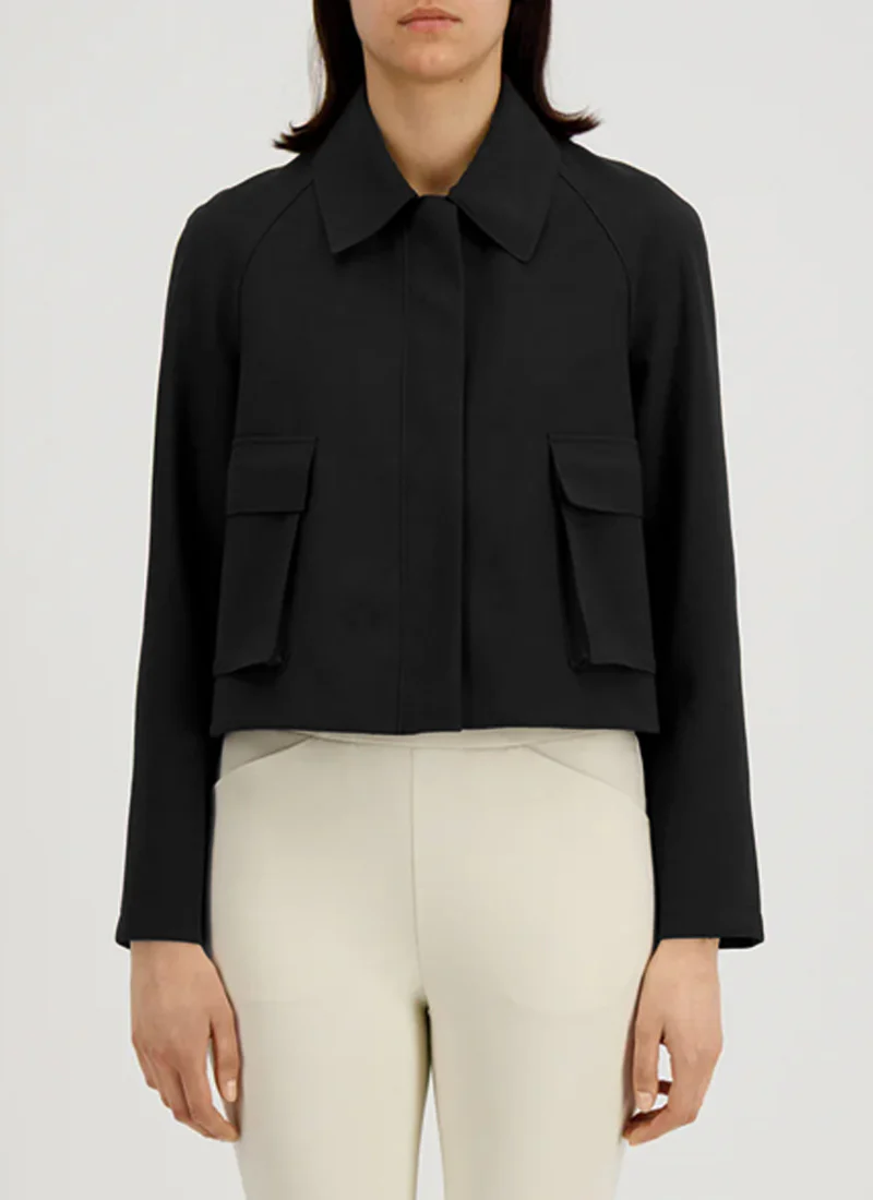 Cropped Raglan Scuba Jacket