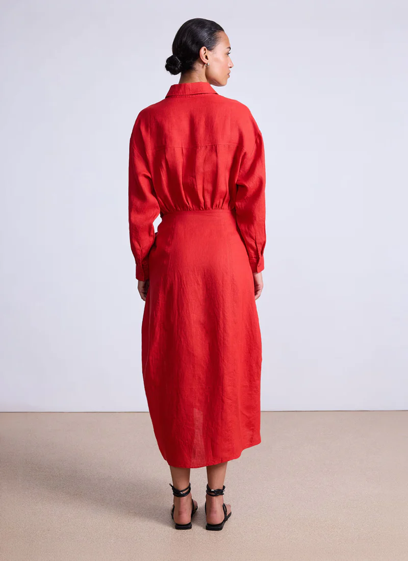Alessandra Linen Sarong Shirt Dress - Image 2
