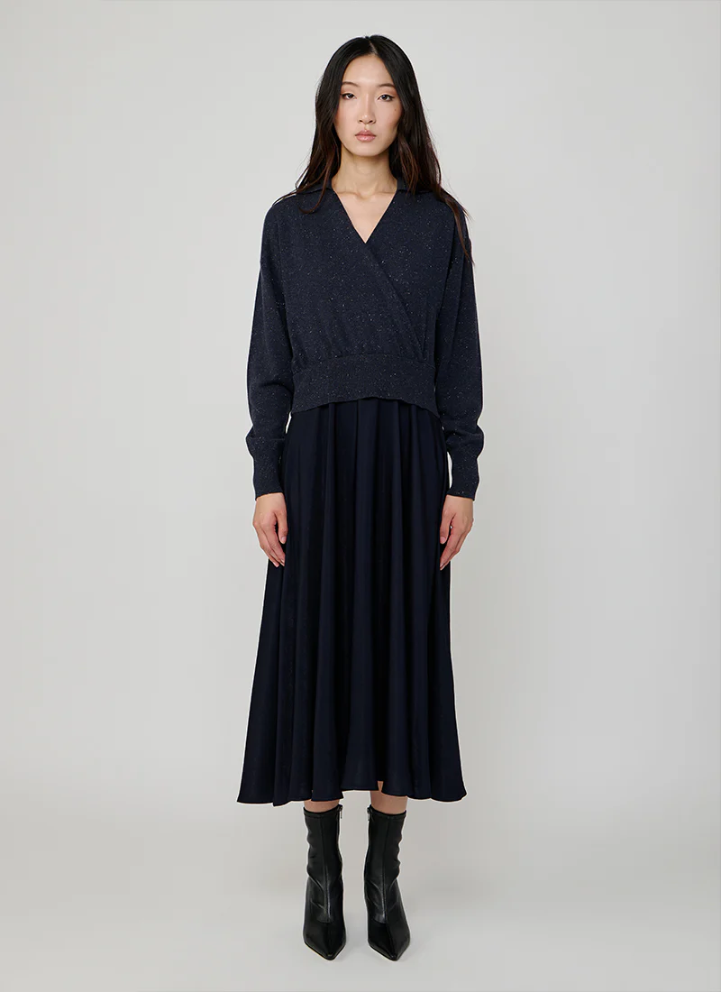 Tricot Viscose-Blend Twill Dress