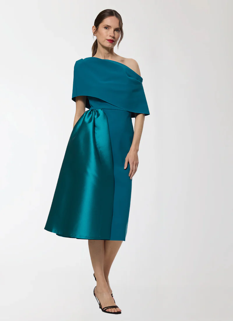Fontaine Draped Shoulder Dress