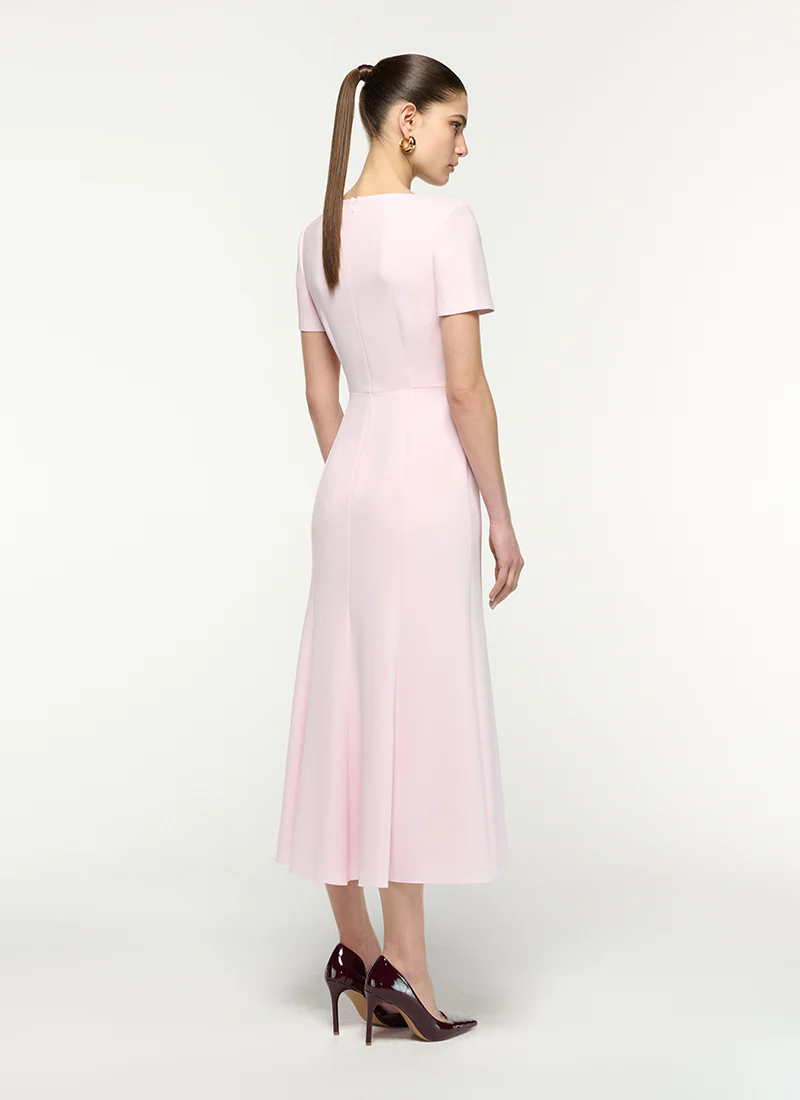 Belted Twist Drape Midi Dress - Image 2