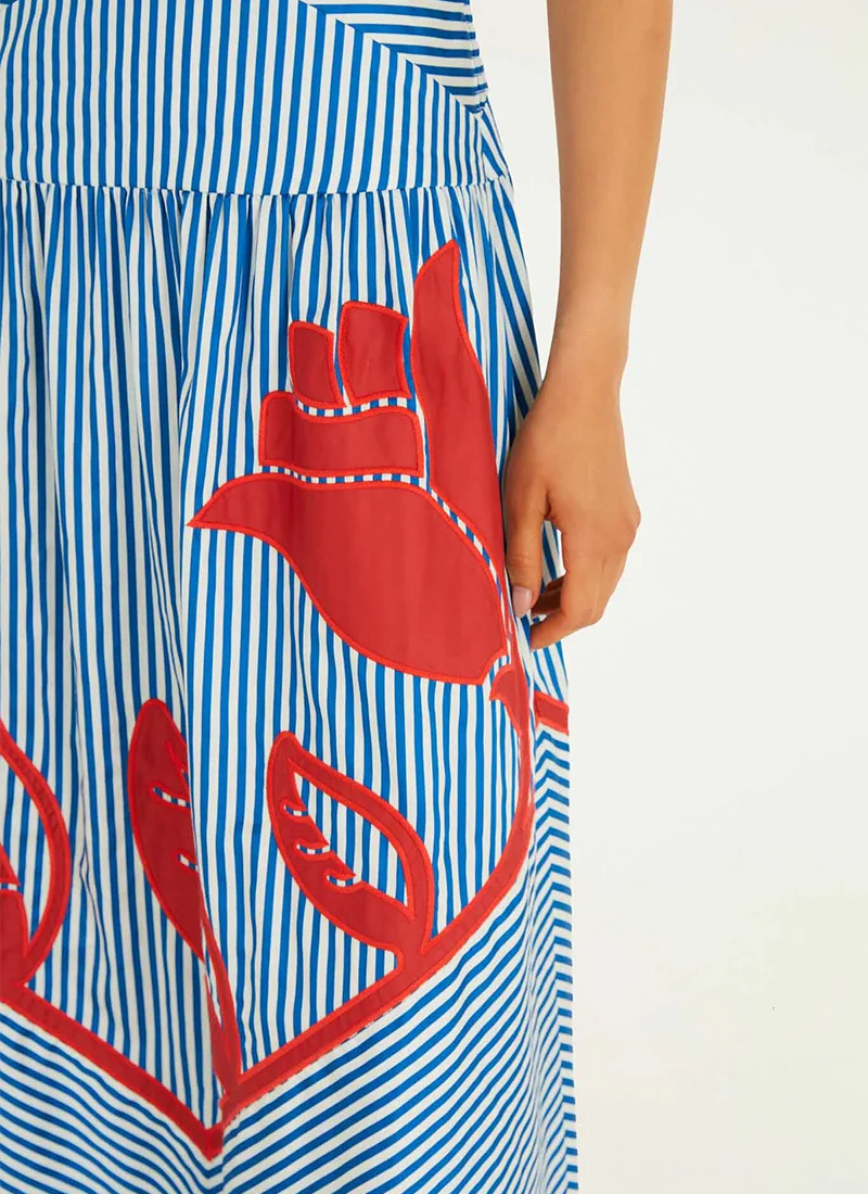 Sky Stripes Midi Dress - Image 4