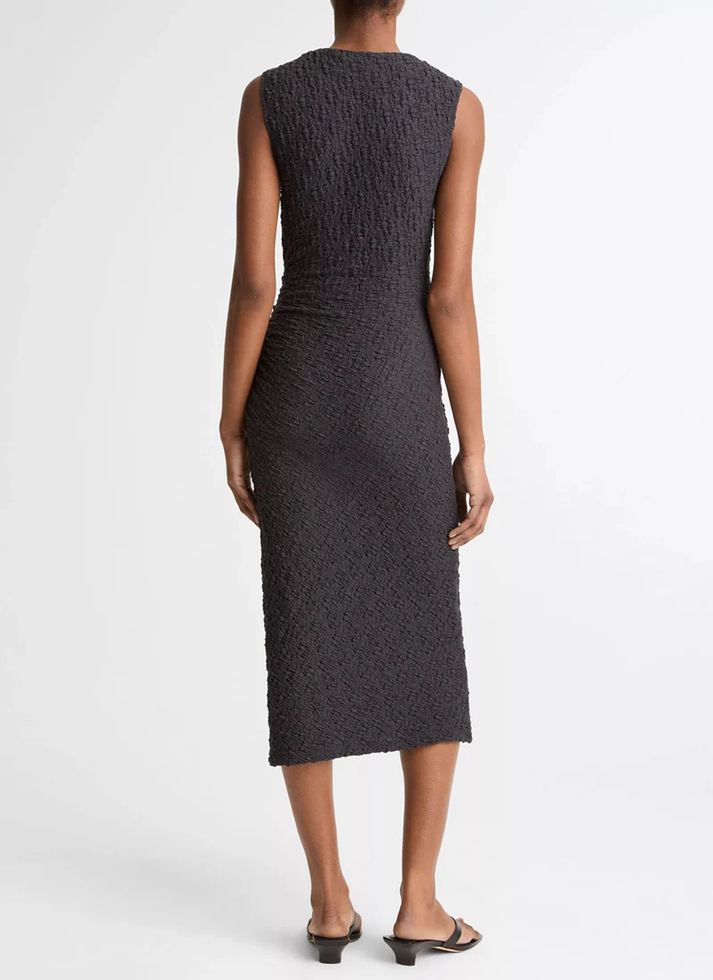 Smocked Side Drape Dress - Image 3