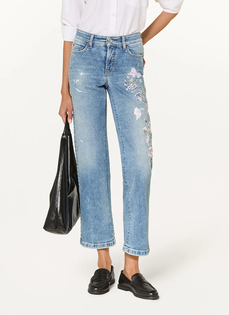 Paris Floral Flare Jeans