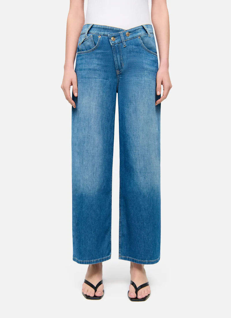 Baggy Asymmetrical Wide Leg Jeans