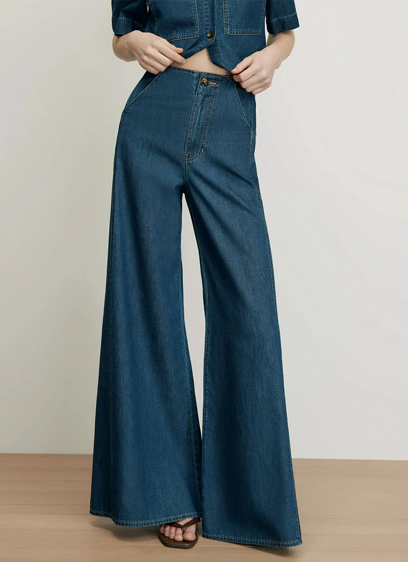 Digby Wide-Leg Chambray Pant