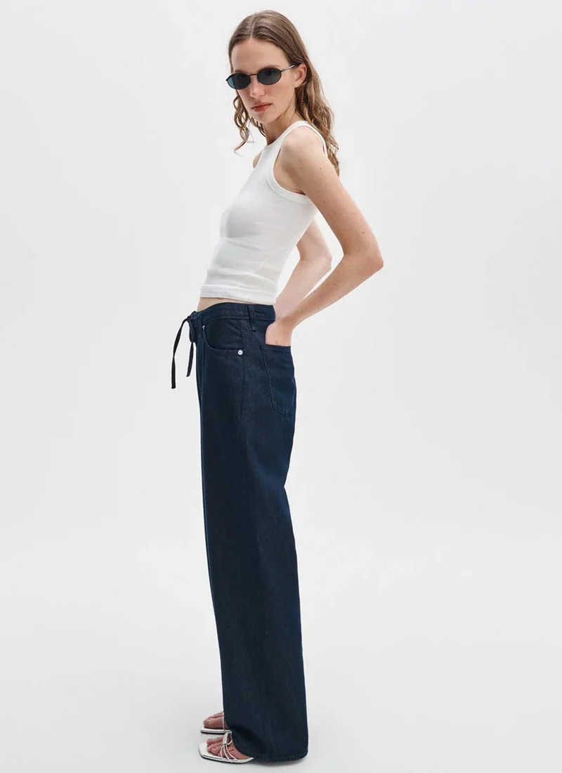 Featherweight Phoebe Drawstring Wide-Leg Jeans - Image 3