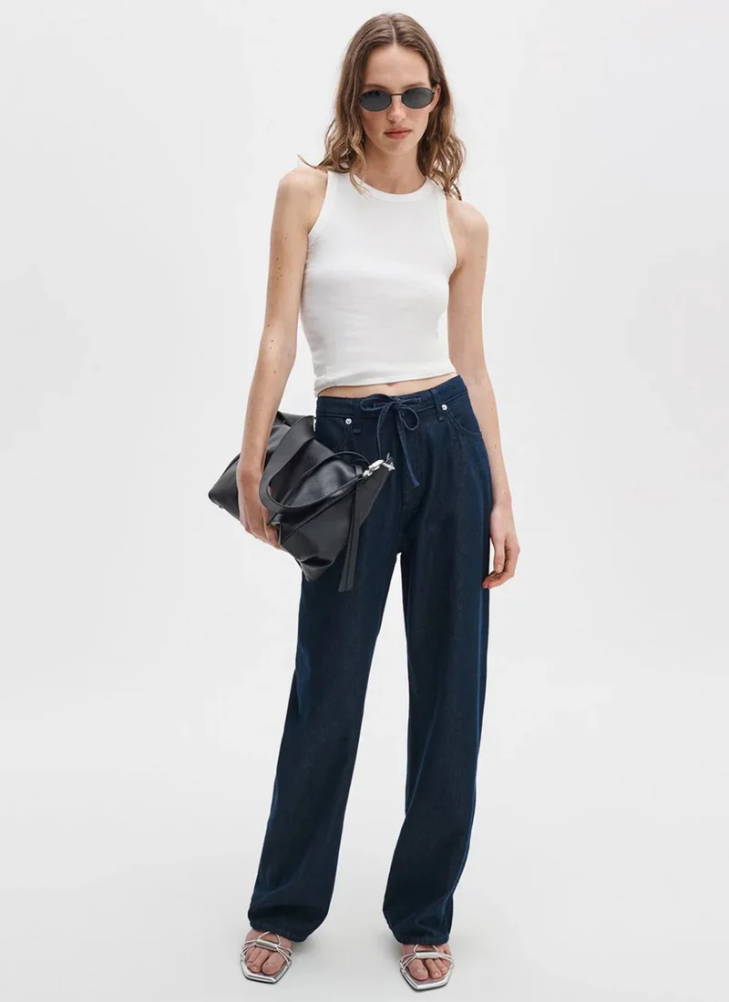Featherweight Phoebe Drawstring Wide-Leg Jeans - Image 5