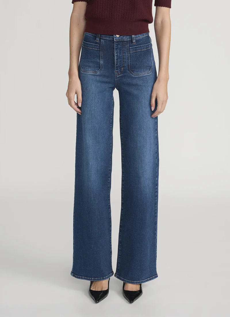 Le Slim Palazzo Modernist Pocket Wide Leg Jeans