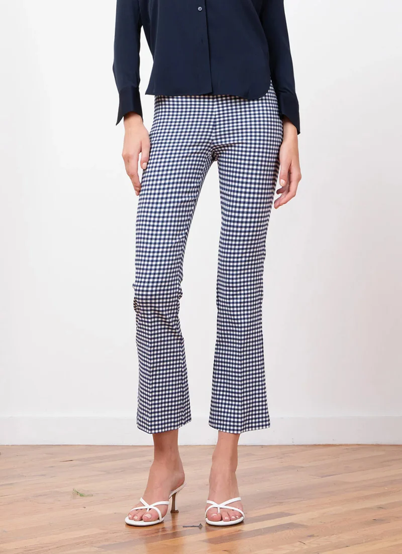 Leo Gingham Crop Flare Pants
