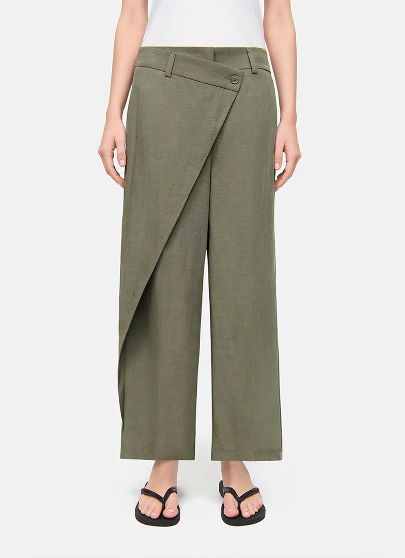 Anais Crop Linen Cross Front Pant
