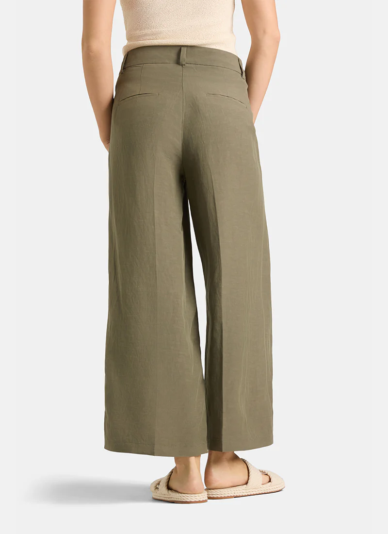 Anais Crop Linen Cross Front Pant - Image 4