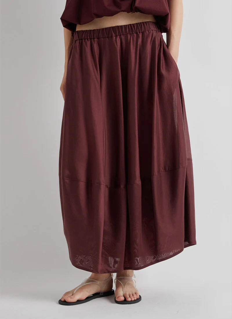 Draped Pull On Maxi Skirt