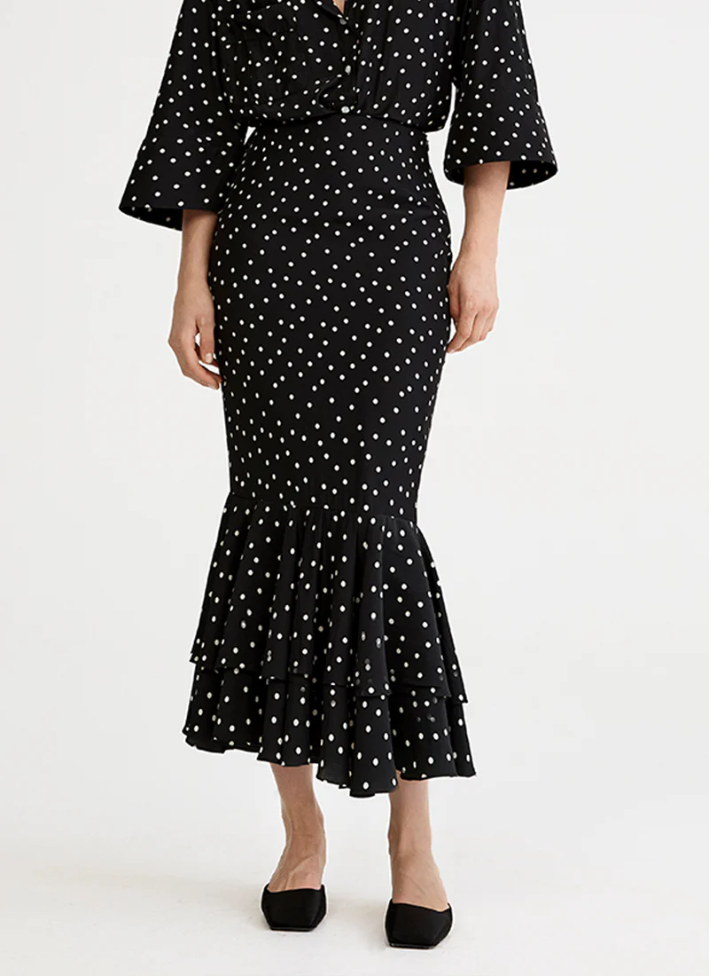 Tiered Midi Skirt