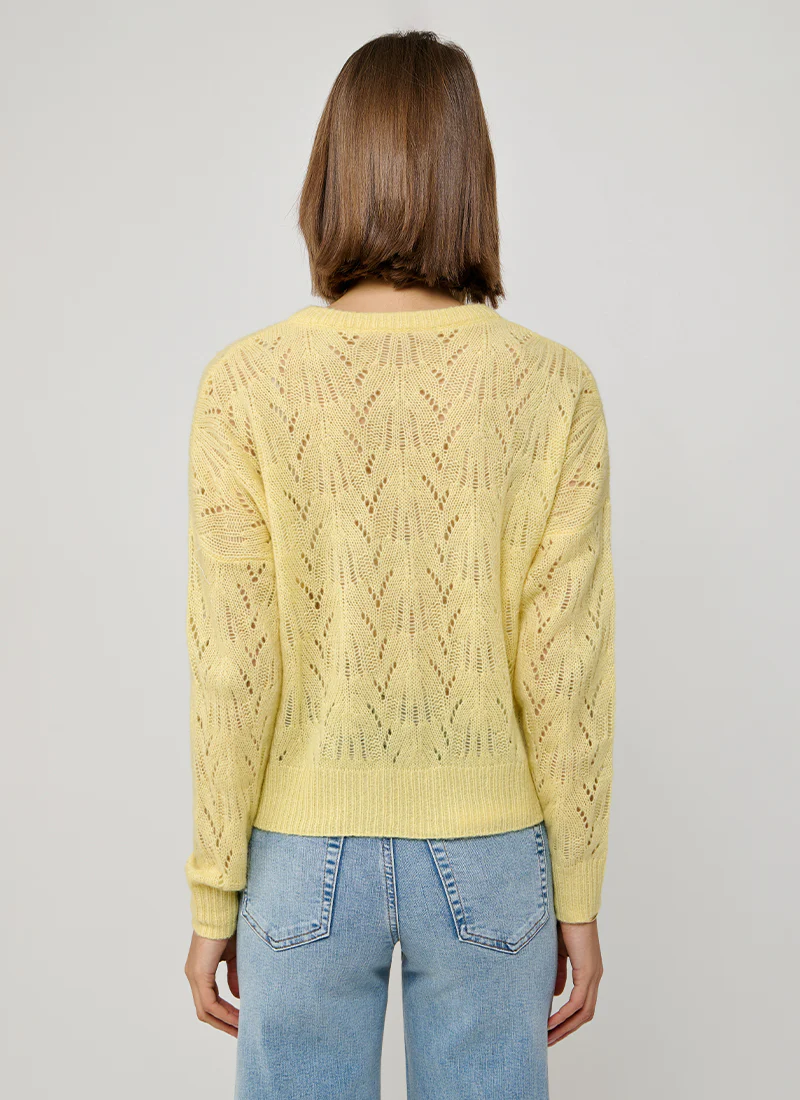 Allover Pointelle Cashmere Long Sleeve Sweater - Image 2
